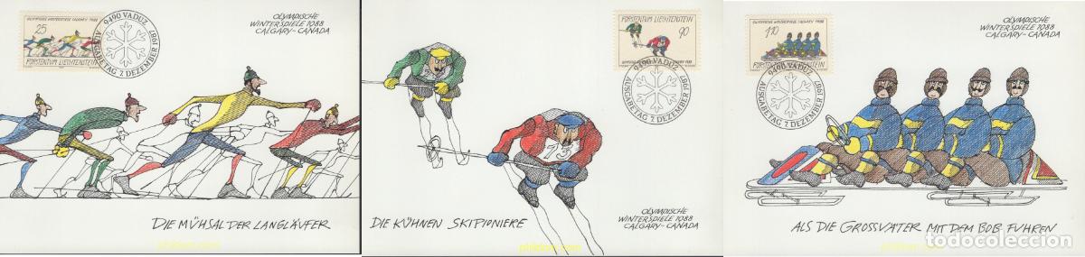 Sellos: 643878 MNH LIECHTENSTEIN 1987 15 JUEGOS OLIMPICOS INVIERNO CALGARY 1988