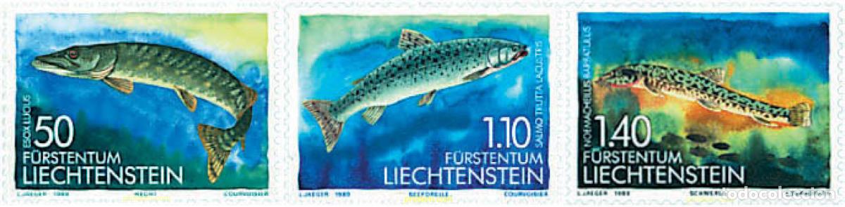 Sellos: 82683 MNH LIECHTENSTEIN 1989 PECES DE AGUA DULCE