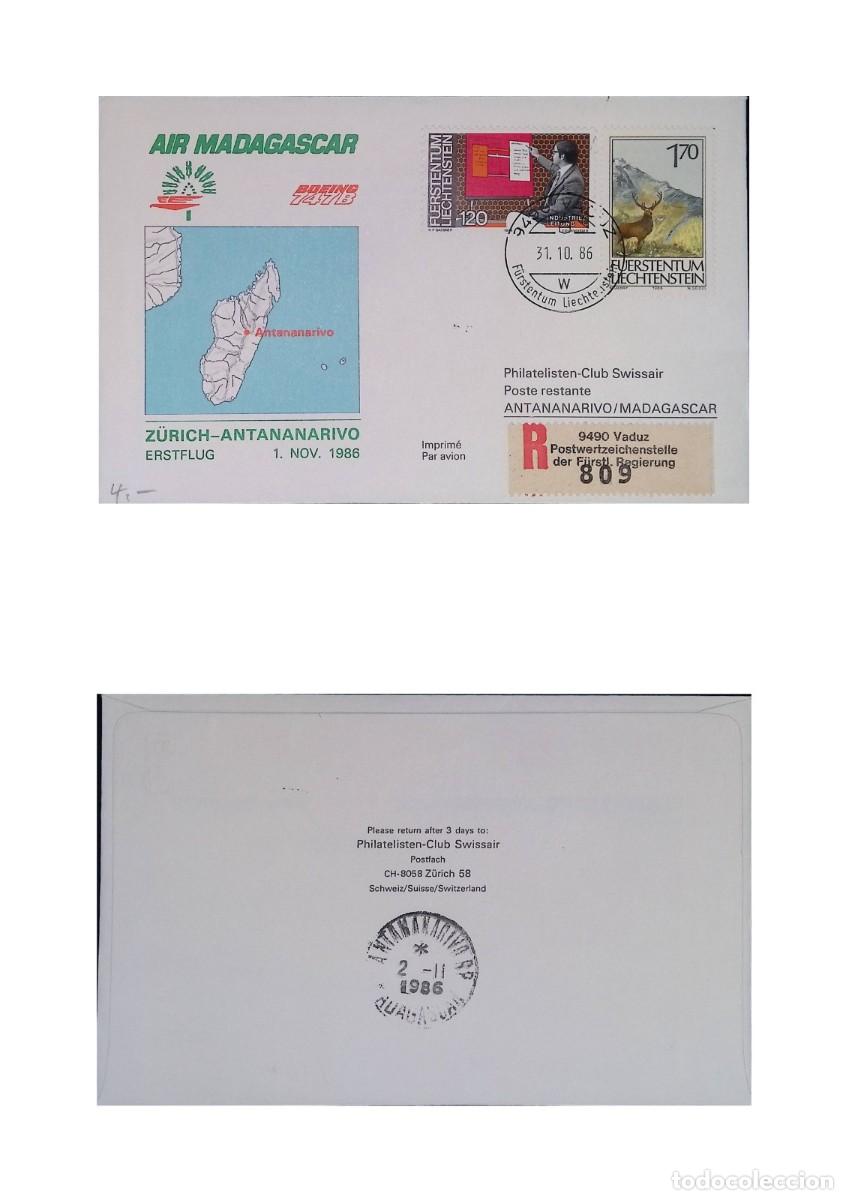 Sellos: O) 1986 LIECHTENSTEIN, REG. 809. INDUSTIRES AND OCCUPATIONS - MANAGEMENT, RUTTING STAG LAWENA, AIR