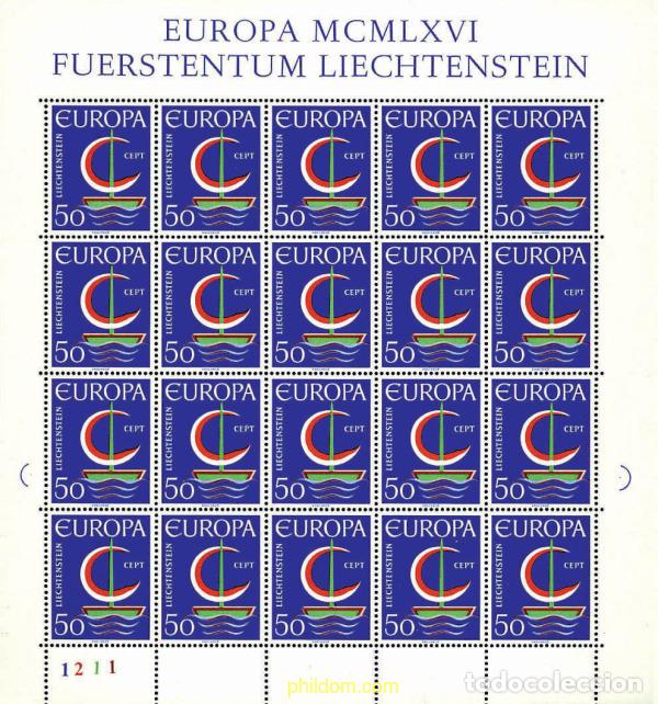 Sellos: 8803 MNH LIECHTENSTEIN 1966 EUROPA CEPT. NAVIO EUROPA