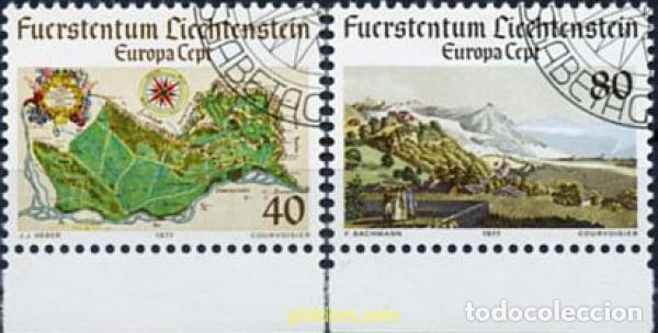 Sellos: 218131 USED LIECHTENSTEIN 1977 EUROPA CEPT. PAISAJES
