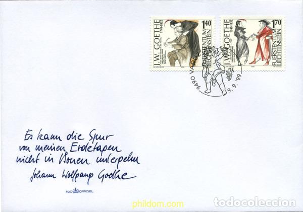 Sellos: 218495 MNH LIECHTENSTEIN 1999 250 ANIVERSARIO DEL NACIMIENTO DE JOHANN WOLFGANG VON GOETHE