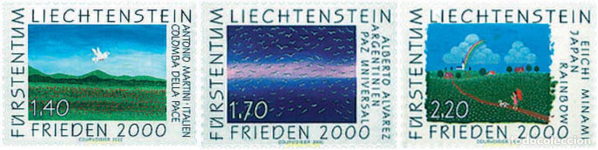 Sellos: 80797 MNH LIECHTENSTEIN 2000 PAZ 2000. OBRAS DE PINTORES CON BOCA Y PIES