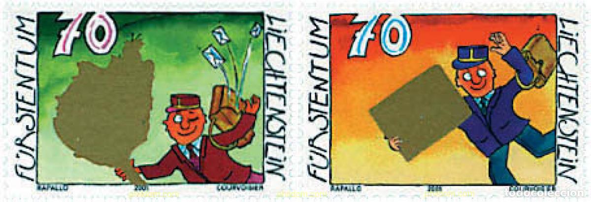Sellos: 80195 MNH LIECHTENSTEIN 2001 SELLOS CON MENSAJES PARA RASCAR