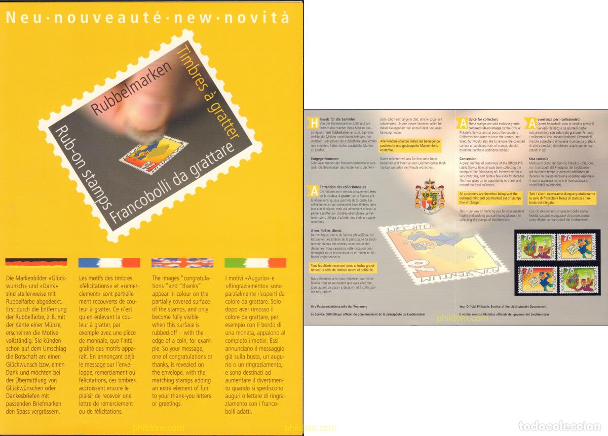 Sellos: 593692 MNH LIECHTENSTEIN 2001 SELLOS CON MENSAJES PARA RASCAR