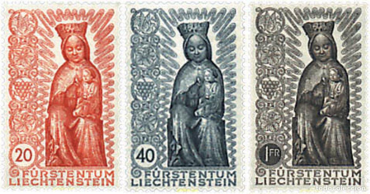 Sellos: 339240 HINGED LIECHTENSTEIN 1954 CLAUSURA DEL A&Ntilde;O MARIANO