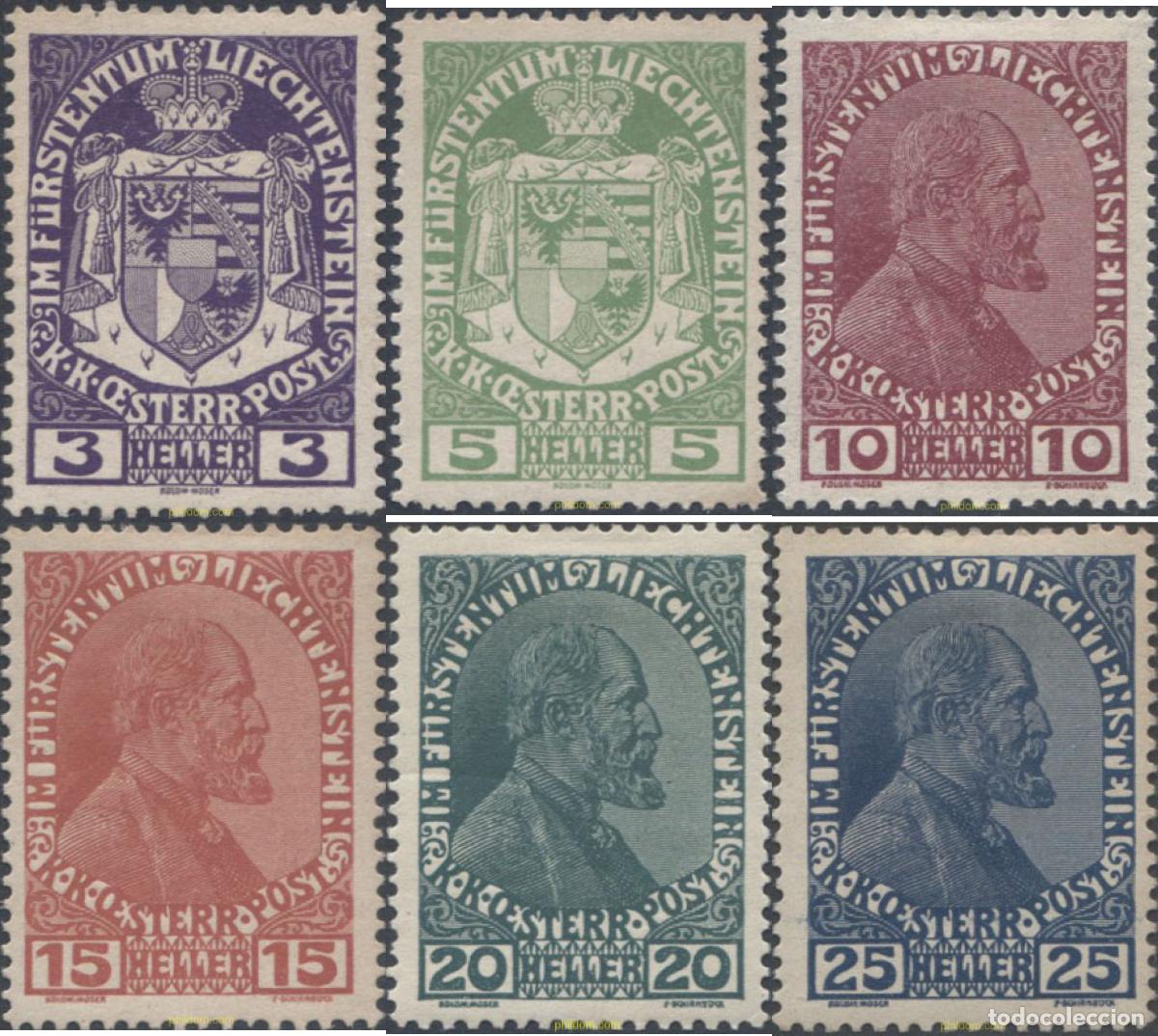 Timbres: 654396 HINGED LIECHTENSTEIN 1917 ESCUDO Y PRINCIPE JOHANN II