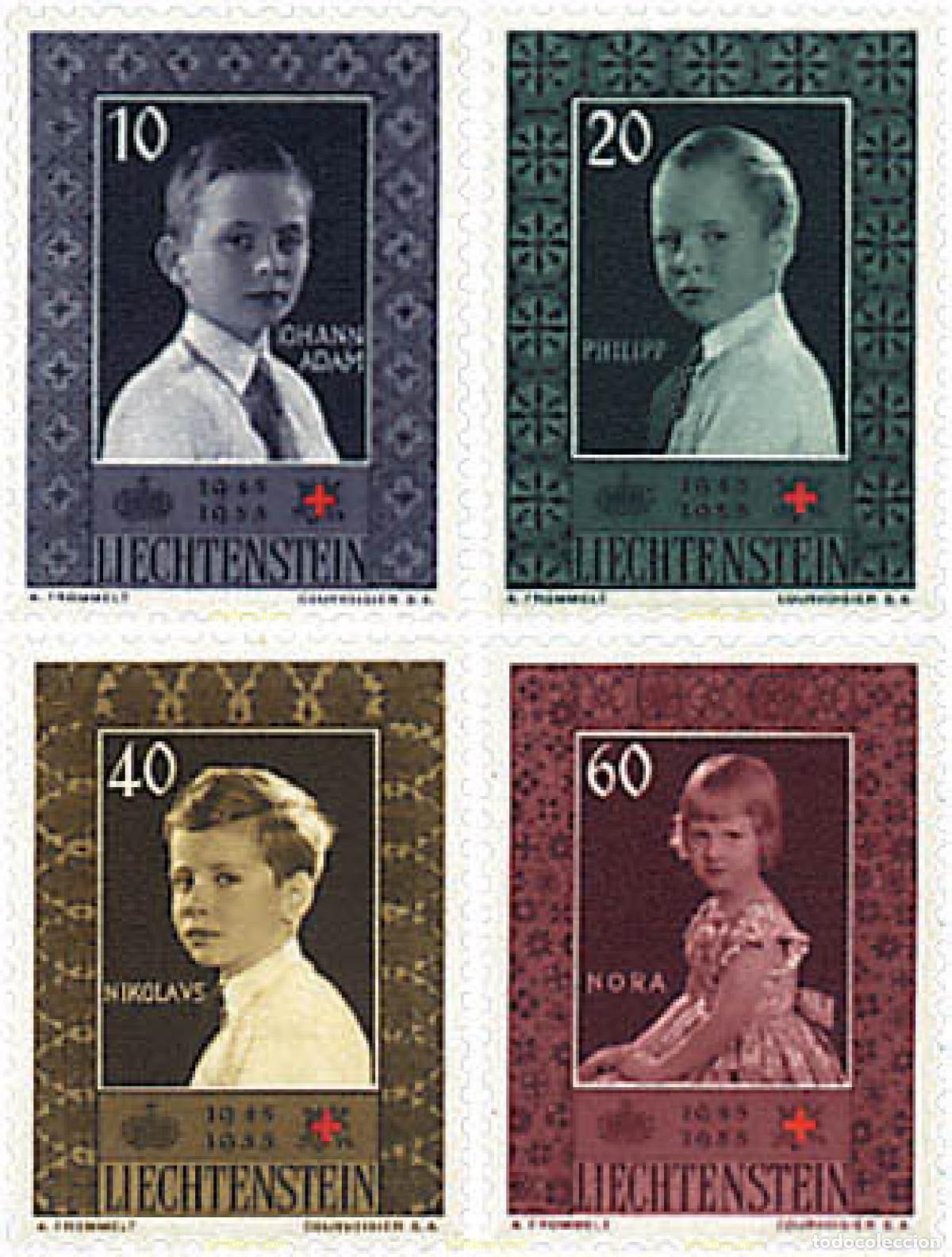 Timbres: 339241 HINGED LIECHTENSTEIN 1955 10 ANIVERSARIO DE LA CRUZ ROJA NACIONAL
