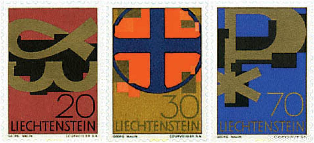 Sellos: 77584 MNH LIECHTENSTEIN 1967 SIMBOLOS CRISTIANOS