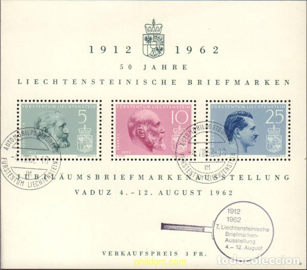 Sellos: 595749 USED LIECHTENSTEIN 1962 EXPOSICION FILATELICA DE VADUZ