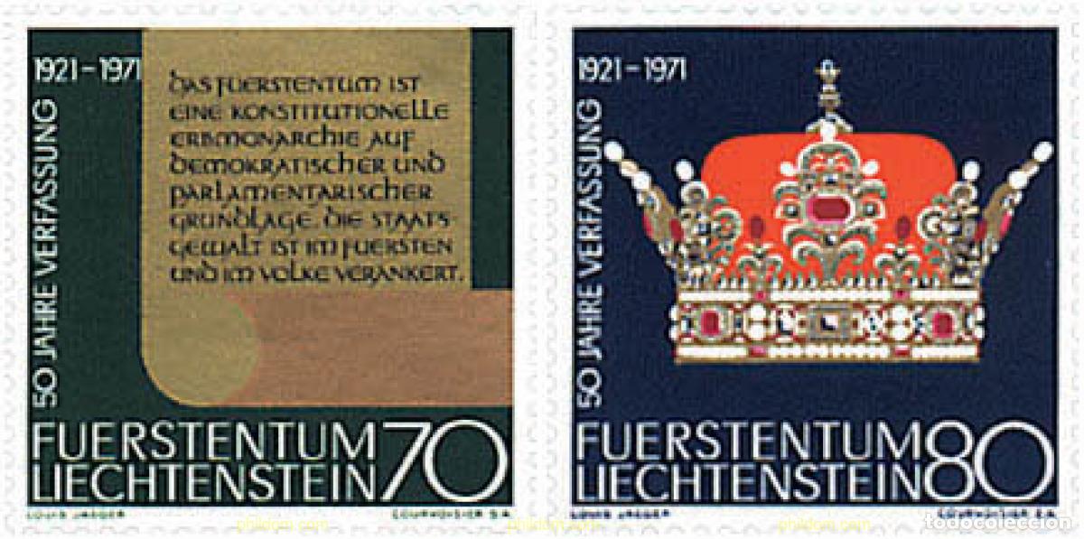 Francobolli: 81634 MNH LIECHTENSTEIN 1971 50 ANIVERSARIO DE LA CONSTITUCION