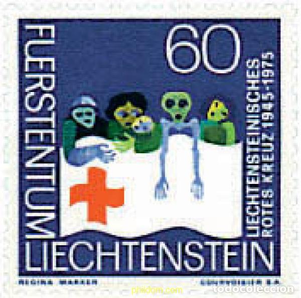 Sellos: 77609 MNH LIECHTENSTEIN 1975 30 ANIVERSARIO DE LA CRUZ ROJA NACIONAL