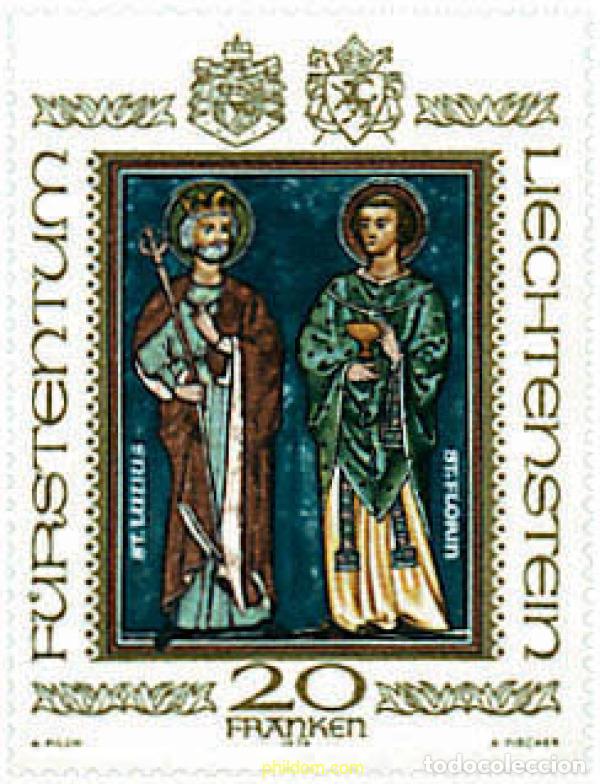 Sellos: 81642 MNH LIECHTENSTEIN 1979 SAN LUCIO Y SAN FLORIAN, FRESCO DE LA IGLESIA DE WALTENSBURG