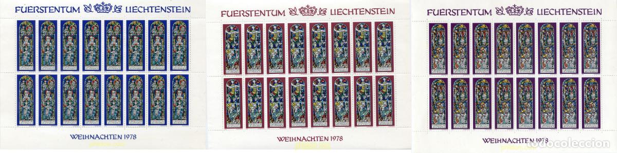 Timbres: 361060 MNH LIECHTENSTEIN 1978 NAVIDAD. VIDRIERAS DE LA IGLESIA DE TRIESENBERG