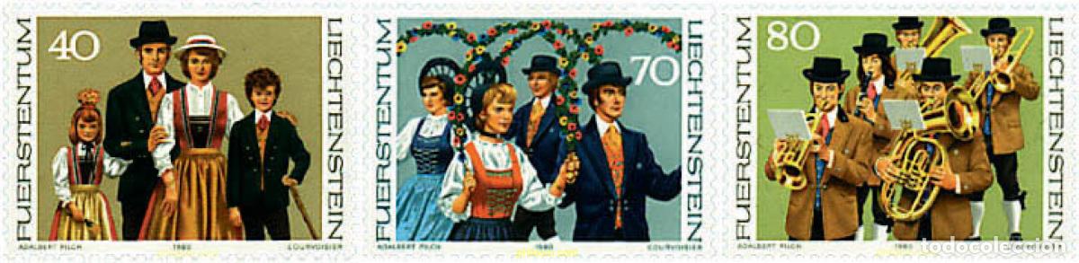 Stamps: 77630 MNH LIECHTENSTEIN 1980 TRAJES POPULARES
