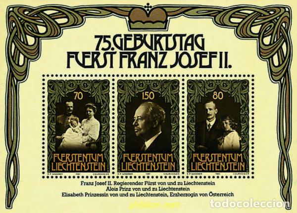 Stamps: 77692 MNH LIECHTENSTEIN 1981 75 ANIVERSARIO DEL NACIMIENTO DEL PRINCIPE FRANZ JOSEPH II