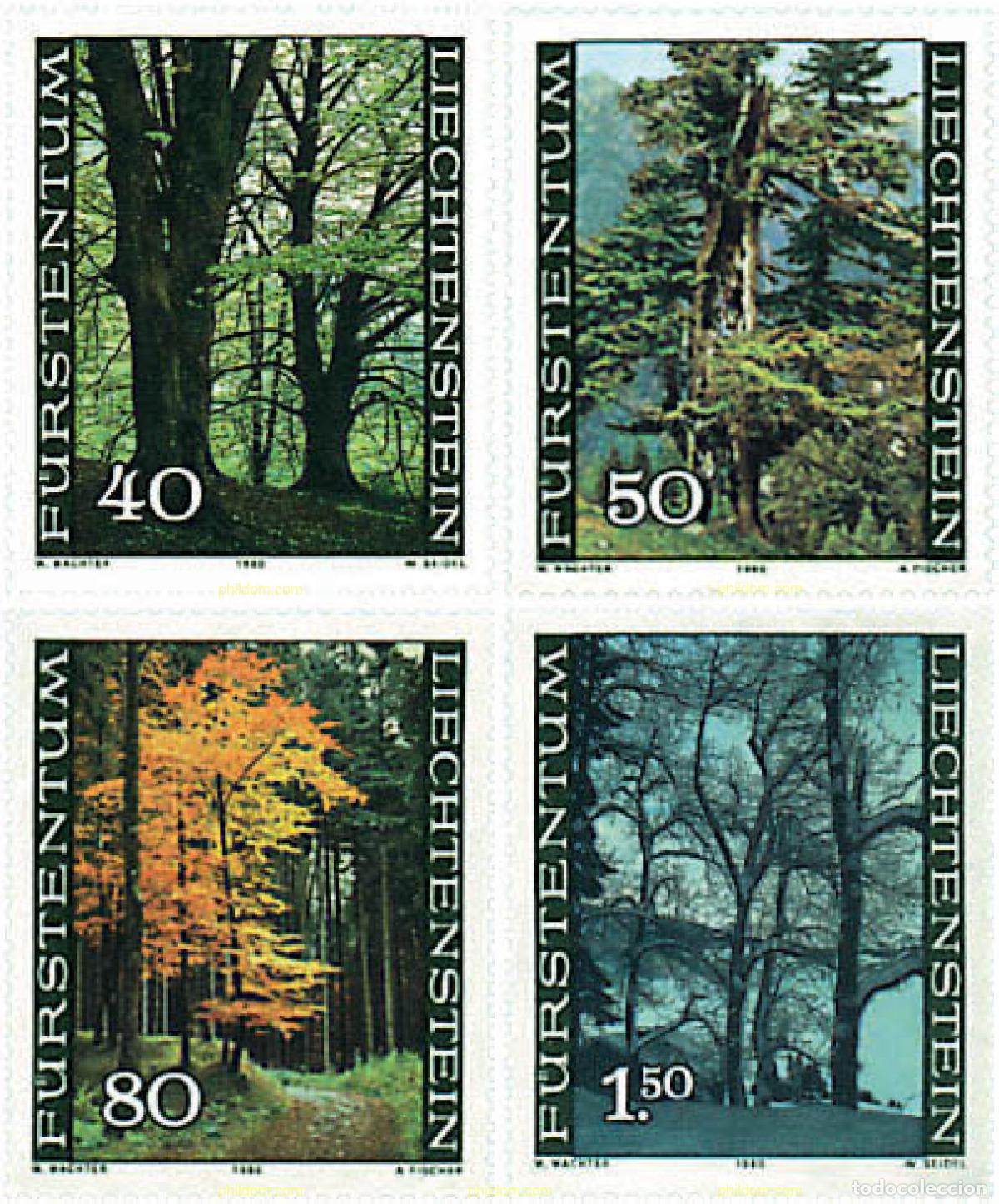 Sellos: 78280 MNH LIECHTENSTEIN 1980 LAS CUATRO ESTACIONES EN EL BOSQUE