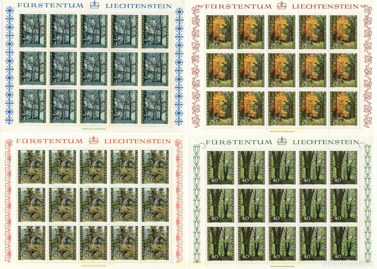 Sellos: 262197 MNH LIECHTENSTEIN 1980 LAS CUATRO ESTACIONES EN EL BOSQUE