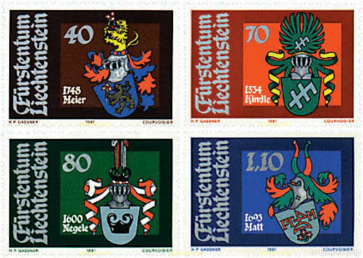 Sellos: 79712 MNH LIECHTENSTEIN 1981 ESCUDOS DE ARMAS DE LOS GOBERNADORES