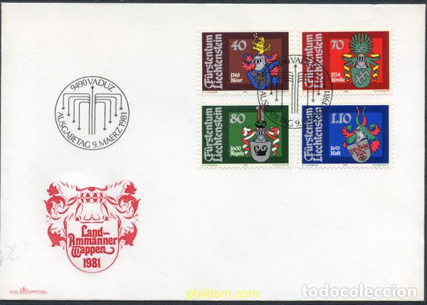 Sellos: 222404 MNH LIECHTENSTEIN 1981 ESCUDOS DE ARMAS DE LOS GOBERNADORES