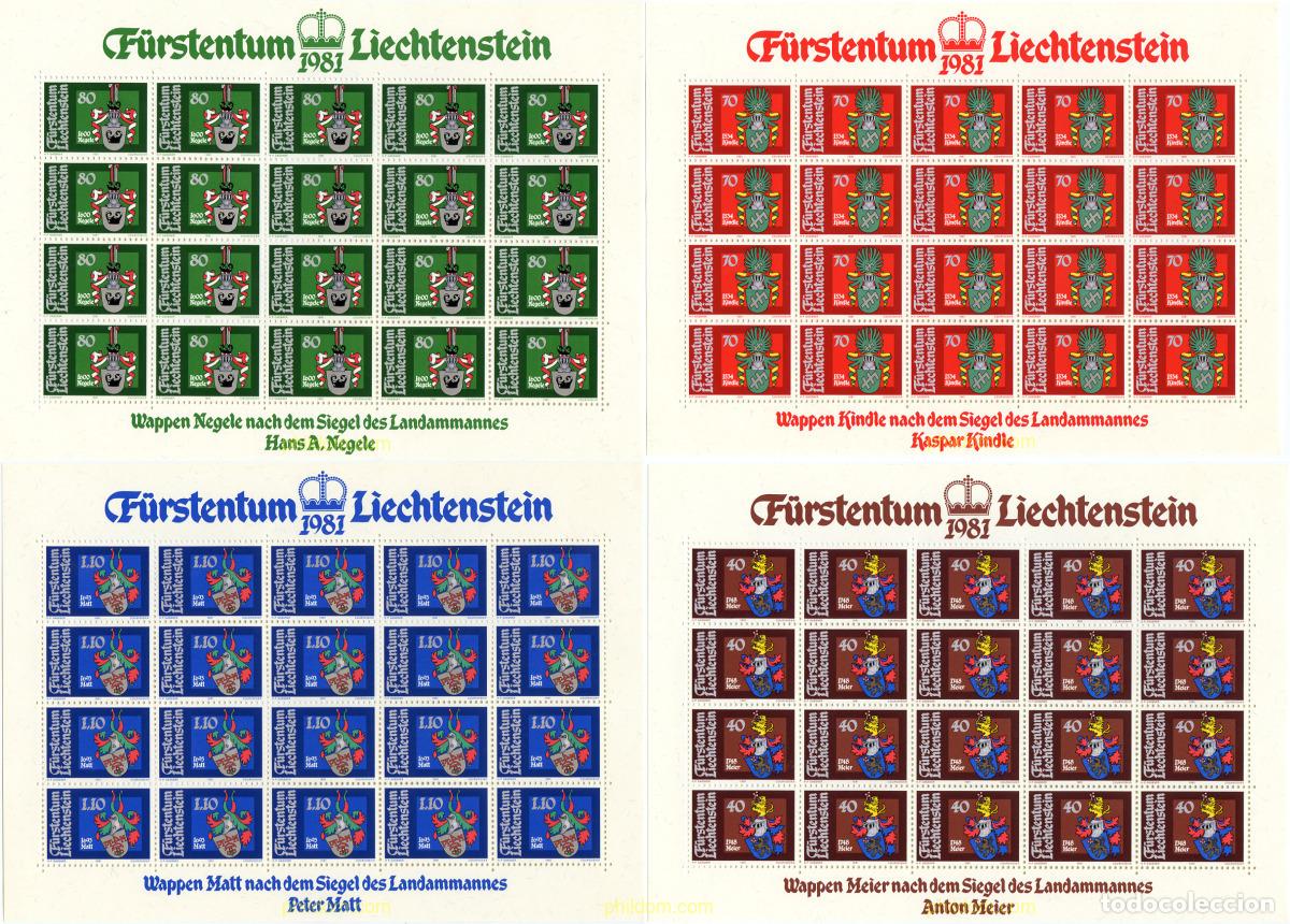 Sellos: 262194 MNH LIECHTENSTEIN 1981 ESCUDOS DE ARMAS DE LOS GOBERNADORES