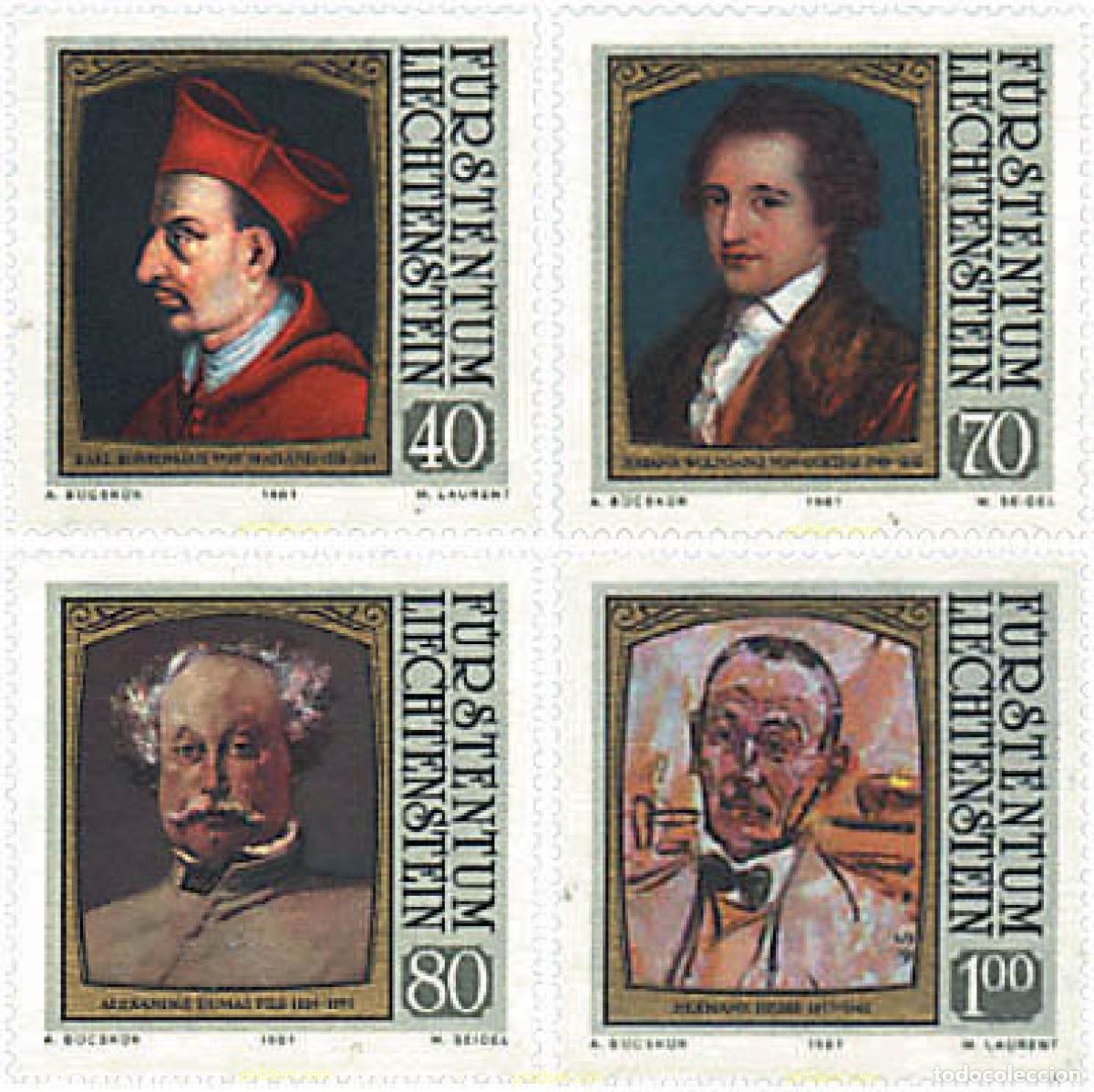 Sellos: 80010 MNH LIECHTENSTEIN 1981 VISITANTES CELEBRES
