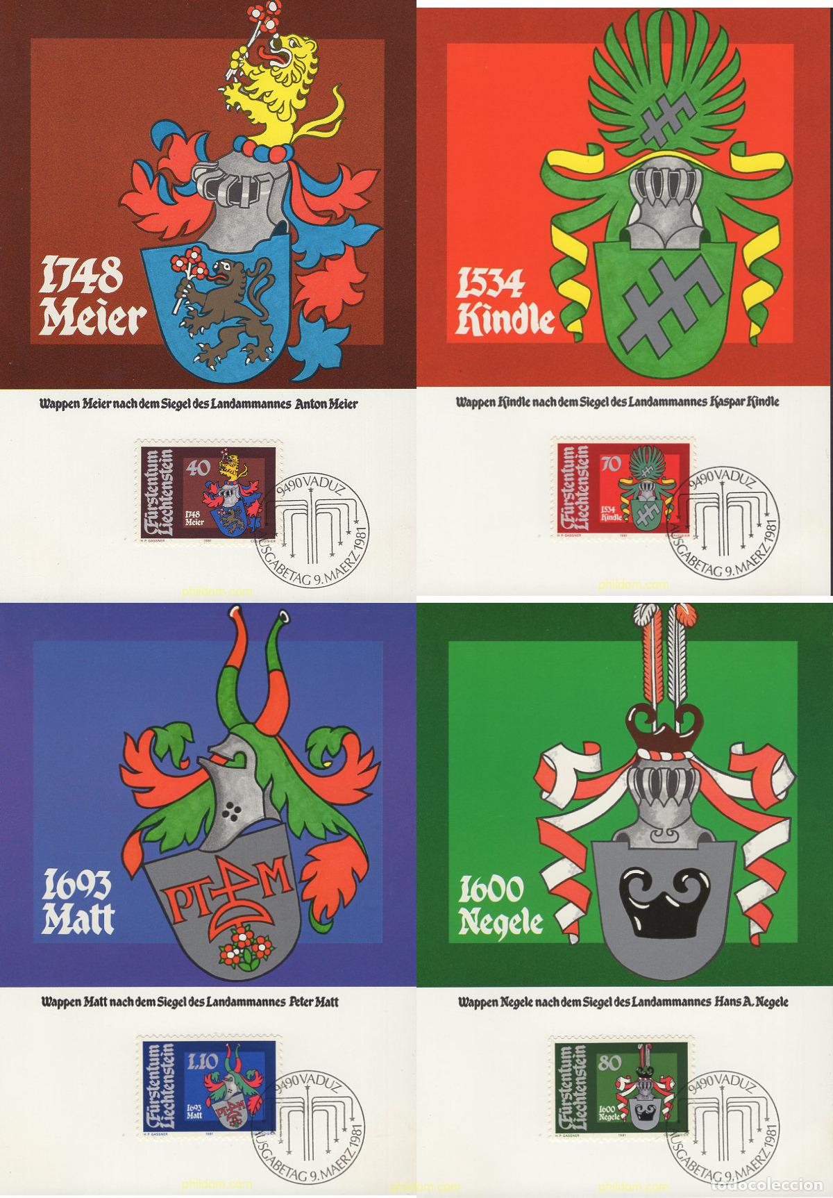 Sellos: 643971 MNH LIECHTENSTEIN 1981 ESCUDOS DE ARMAS DE LOS GOBERNADORES