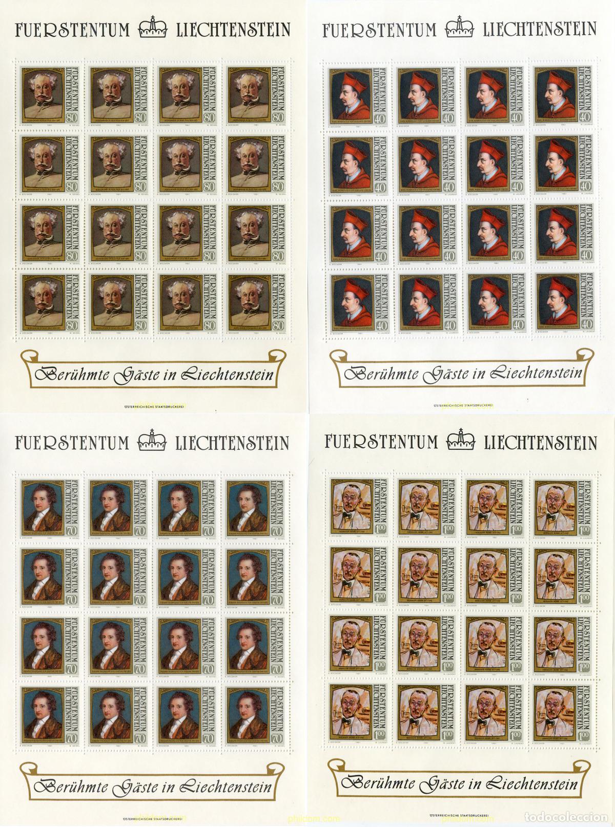 Sellos: 262189 MNH LIECHTENSTEIN 1981 VISITANTES CELEBRES