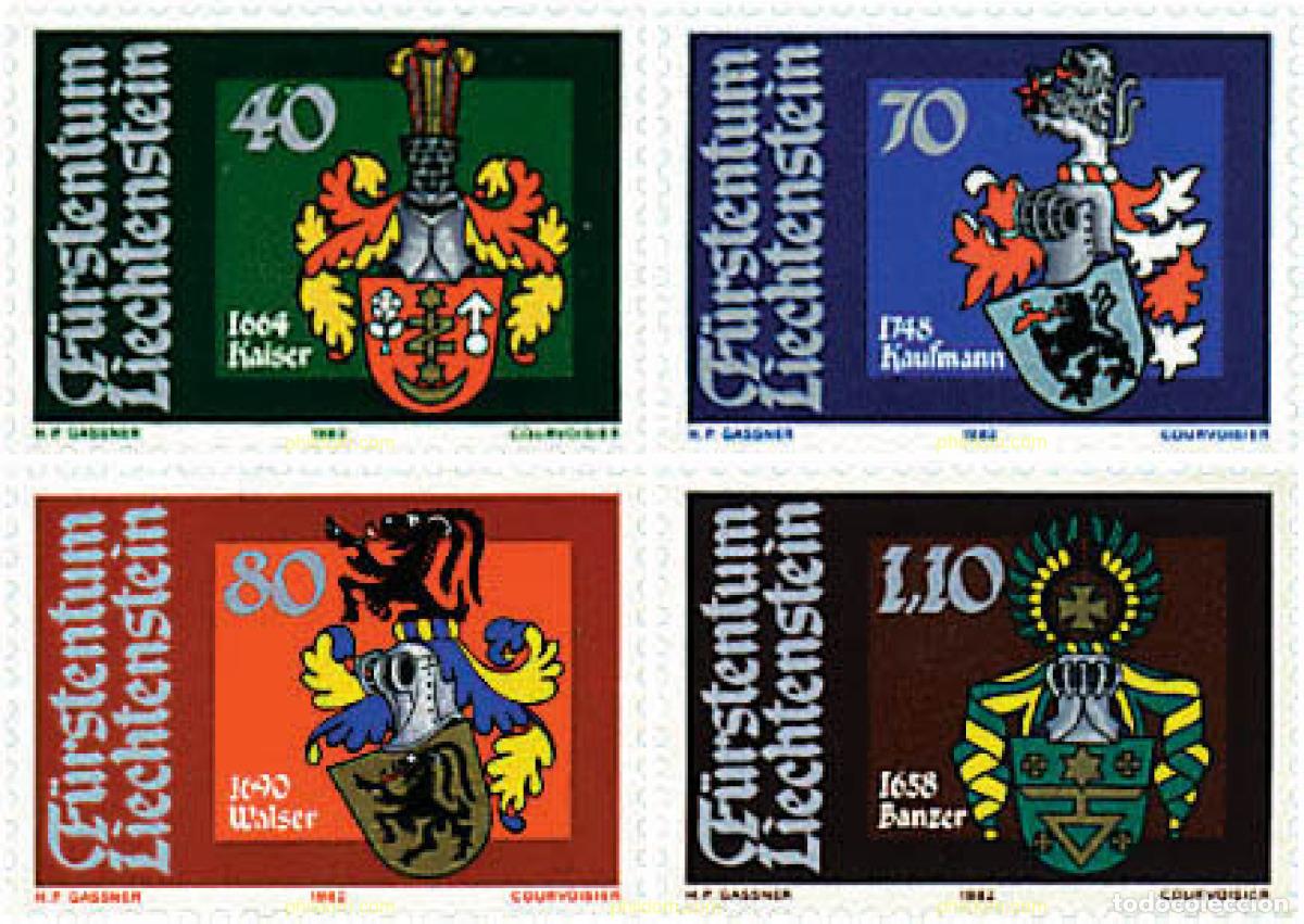 Sellos: 79739 MNH LIECHTENSTEIN 1982 ESCUDO DE ARMAS DE LOS GOBERNADORES