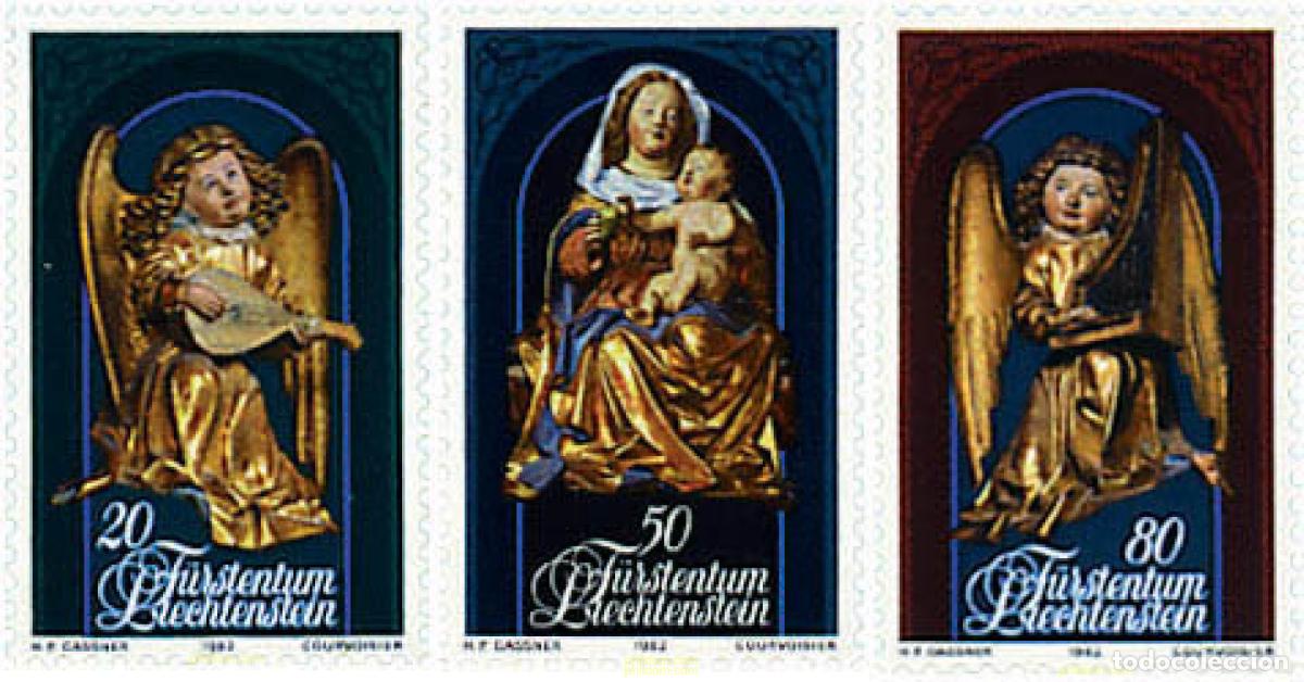 Sellos: 82233 MNH LIECHTENSTEIN 1982 NAVIDAD. ESCULTURAS DE LA CATEDRAL DE CHUR