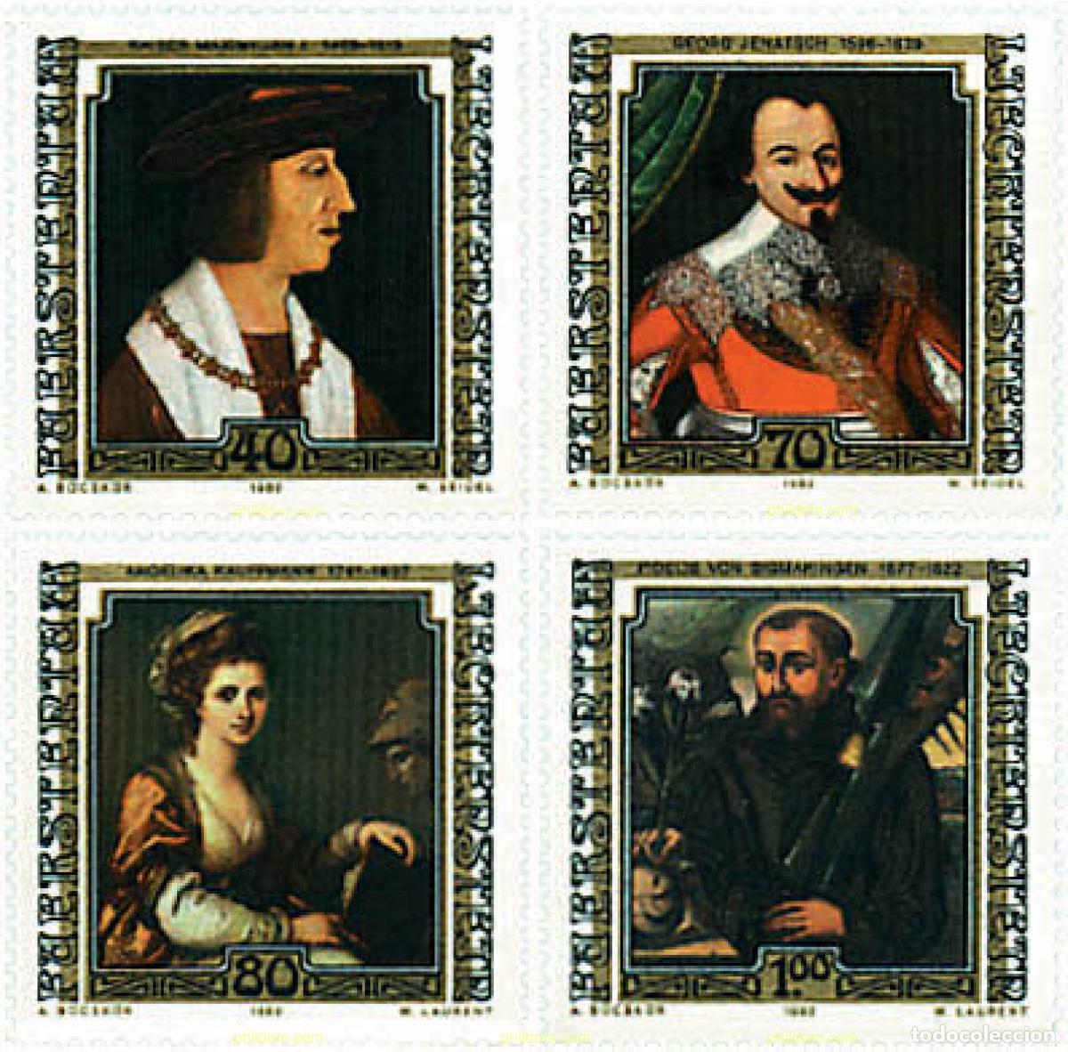 Stamps: 80790 MNH LIECHTENSTEIN 1982 VISITANTES CELEBRES