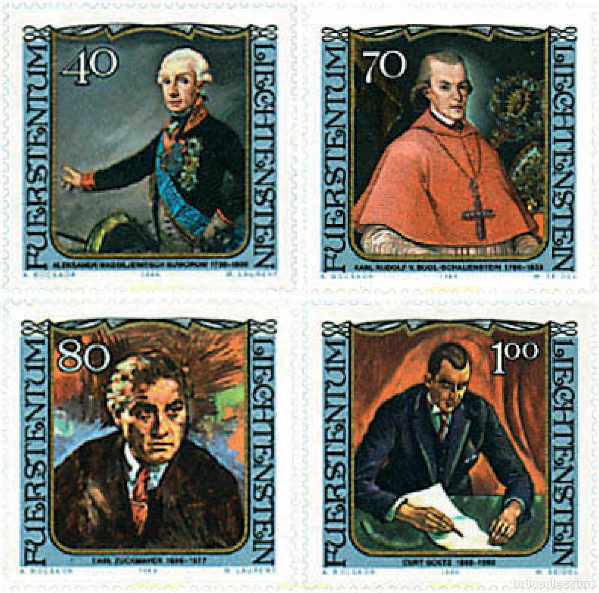 Briefmarken: 77735 MNH LIECHTENSTEIN 1984 VISITANTES CELEBRES