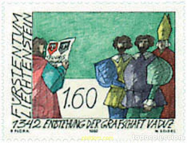 Sellos: 79842 MNH LIECHTENSTEIN 1992 650 ANIVERSARIO DEL CONDADO DE VADUZ