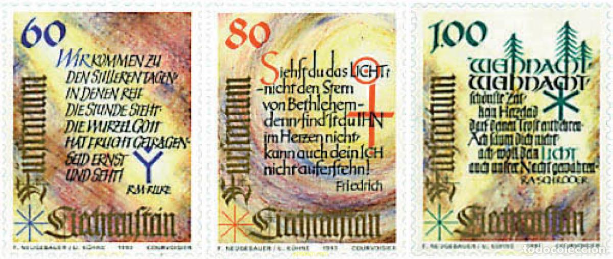 Sellos: 82972 MNH LIECHTENSTEIN 1993 NAVIDAD. CANTOS NAVIDE&Ntilde;OS