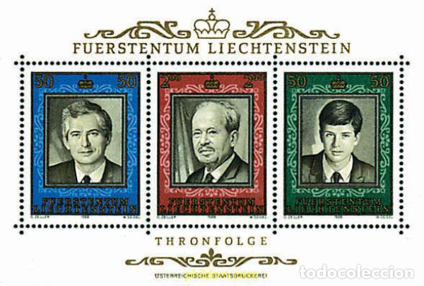 Sellos: 77699 MNH LIECHTENSTEIN 1988 SUCESION AL TRONO. 50 ANIVERSARIO DEL REINADO DEL PRINCIPE FRANZ JOSEP