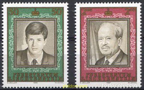 Sellos: 103814 MNH LIECHTENSTEIN 1988 SUCESION AL TRONO. 50 ANIVERSARIO DEL REINADO DEL PRINCIPE FRANZ JOSE