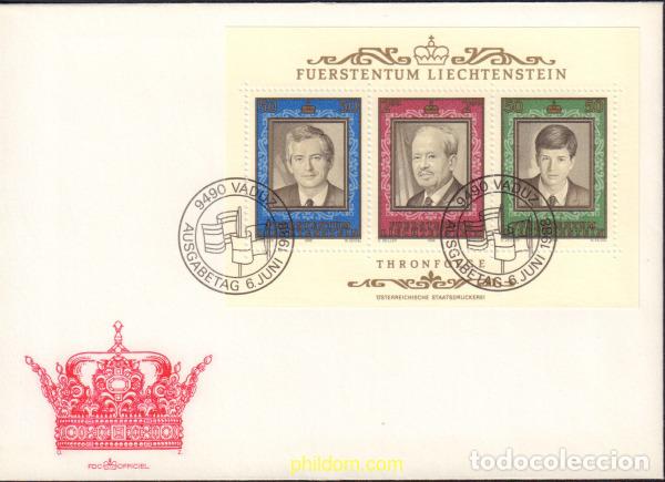 Sellos: 427295 MNH LIECHTENSTEIN 1988 SUCESION AL TRONO. 50 ANIVERSARIO DEL REINADO DEL PRINCIPE FRANZ JOSE