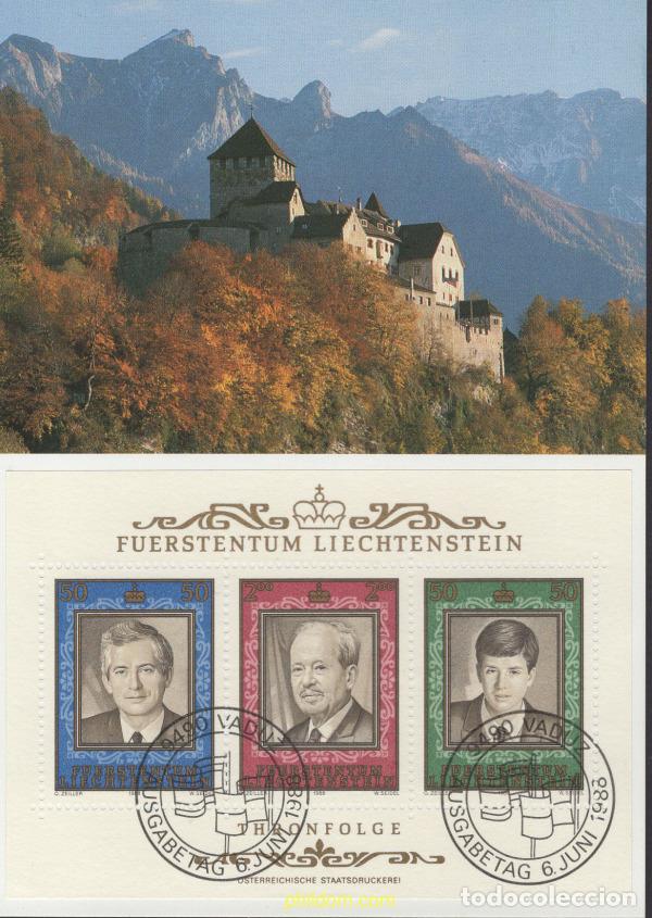 Sellos: 643802 MNH LIECHTENSTEIN 1988 SUCESION AL TRONO. 50 ANIVERSARIO DEL REINADO DEL PRINCIPE FRANZ JOSE