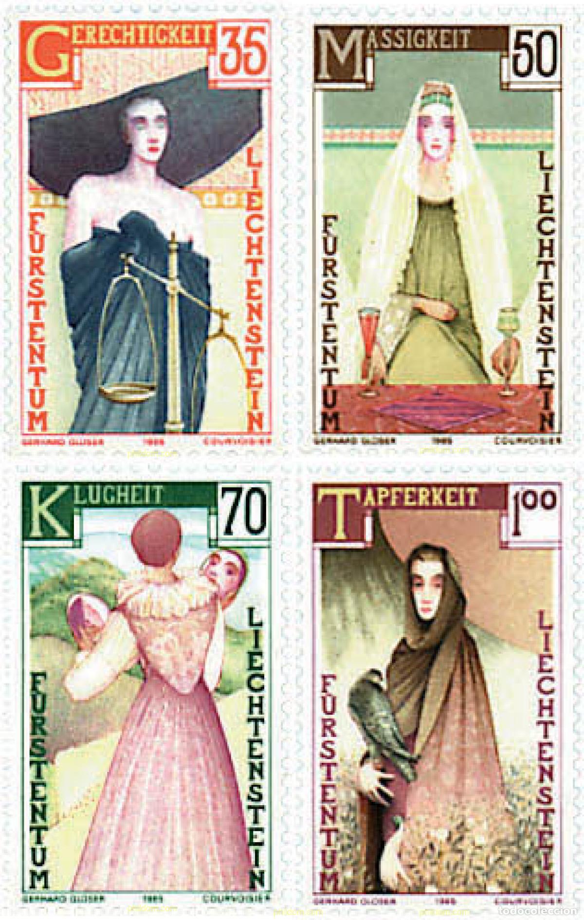 Sellos: 77645 MNH LIECHTENSTEIN 1985 LAS CUATRO VIRTUDES CARDINALES