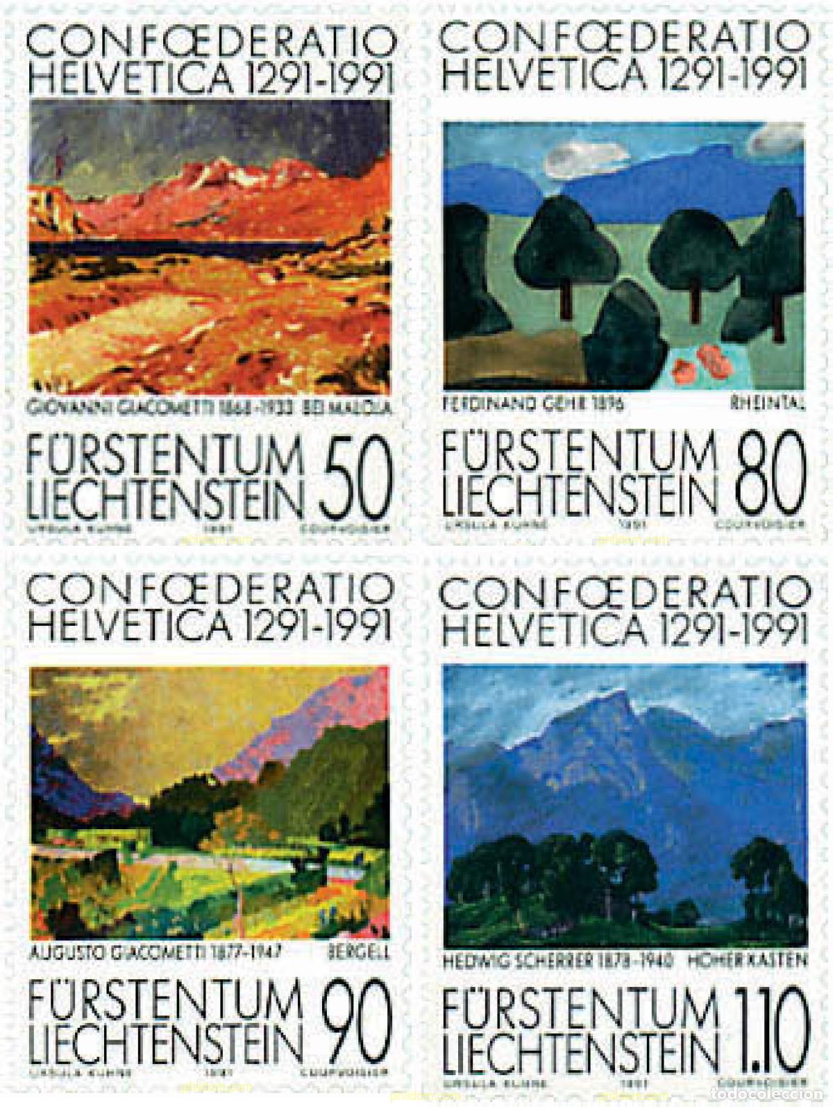 Sellos: 80014 MNH LIECHTENSTEIN 1991 700 ANIVERSARIO DE LA CONFEDERACION HELVETICA