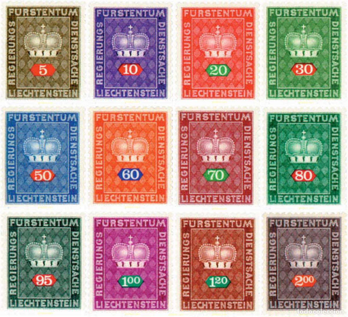 Sellos: 77587 MNH LIECHTENSTEIN 1968 CORONA Y CIFRA