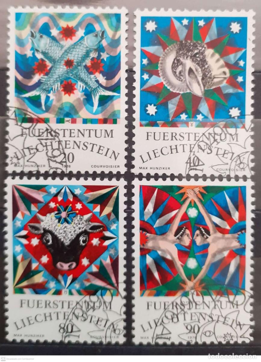 Sellos: LIECHTENSTEIN n&ordm; 599/602&ordm; Signos del Zodiaco. Serie I. Serie completa