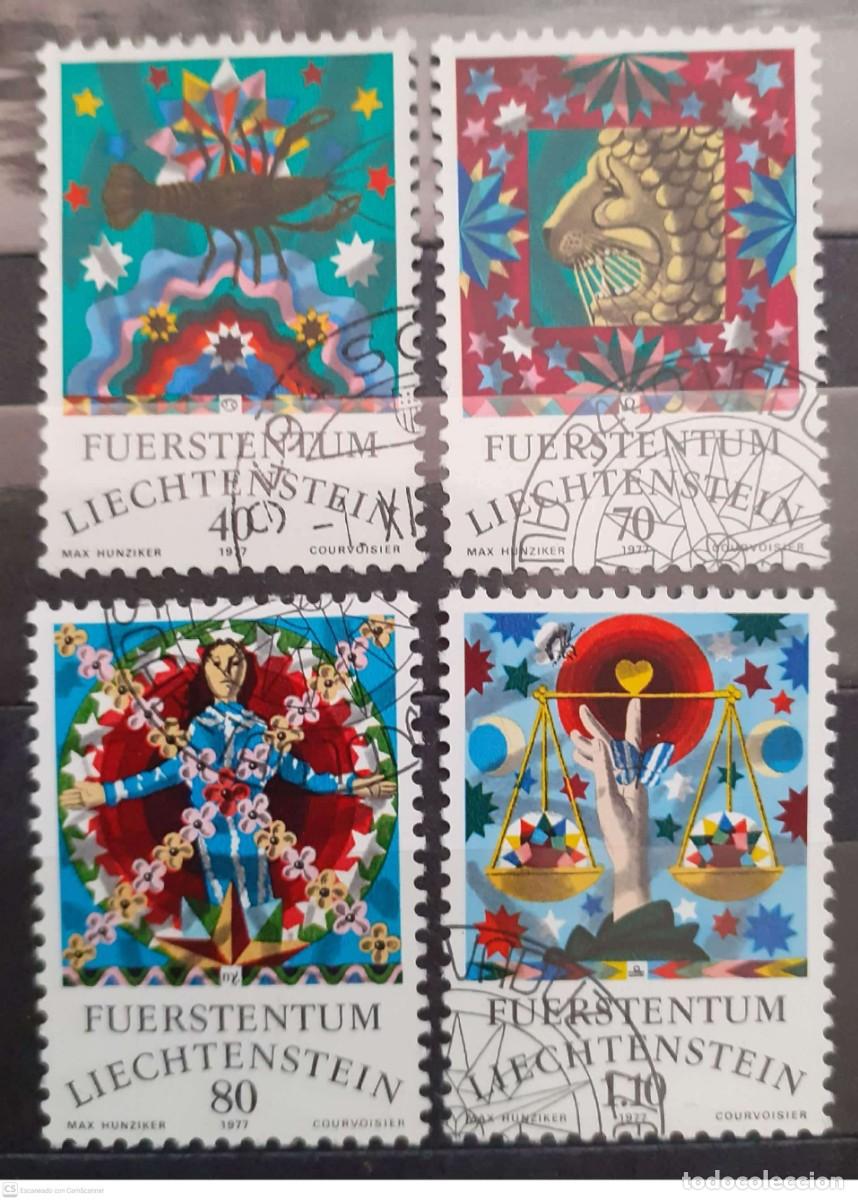 Sellos: LIECHTENSTEIN n&ordm; 608/611&ordm; Signos del Zodiaco. Serie II. Serie completa