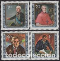 Sellos: LIECHTENSTEIN 1984 - RETRATOS DE PERSONAJES CELEBRES - YVERT N&ordm; 780/783**