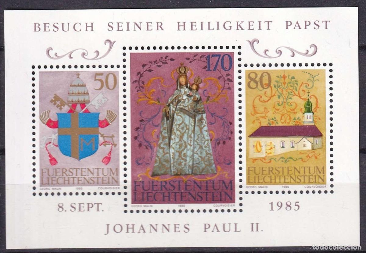 Sellos: LIECHTENSTEIN 1985 - VISITA DEL PAPA JUAN PABLO II - YVERT HB -15**