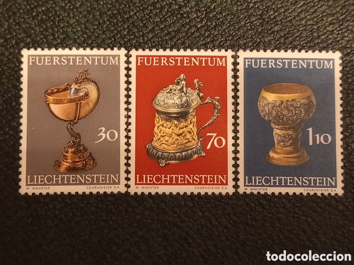 Sellos: Liechtenstein 1976 - Arte e Historia: Copas (Michel #658-660 / Yvert #601-603) MNH