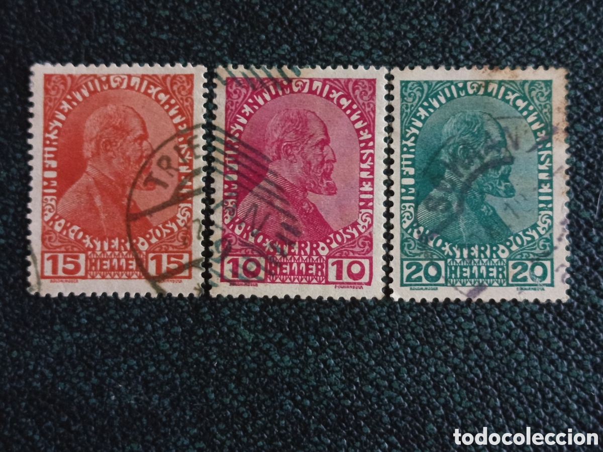 Sellos: Liechtenstein 1917 Sellos Retrato Principe Juan II 10, 15, 20 Heller Michel 6/8