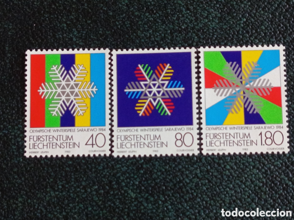 Sellos: Serie Completa Liechtenstein 1983 Olimpiadas Sarajevo MNH Michel 834-836
