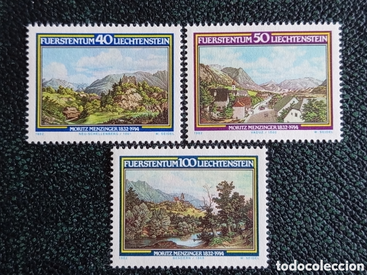 Sellos: Liechtenstein 1982 Serie Completa Moritz Menzinger Pintura MNH Michel 806-808
