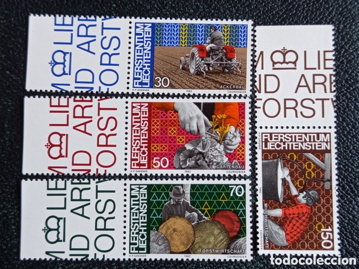 Sellos: Liechtenstein 1982 Serie Agricultura y Campo MNH Completa Michel 802-805